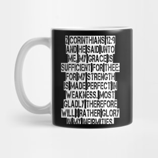 2 Corinthians 12:9 King James Version Bible Verse Typography Mug